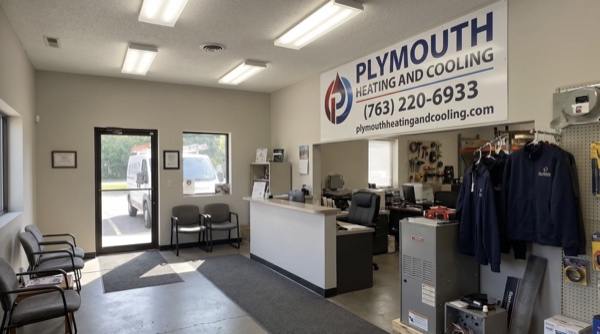 Plymouth Heating And Cooling office showroom and reception area